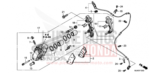 ETRIER DE FREIN AVANT CBR500RAH de 2017